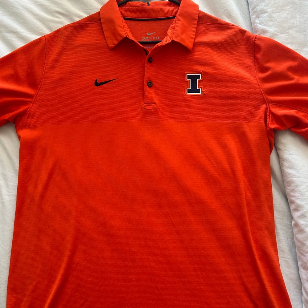Nike Men's University of Illinois Orange Polo